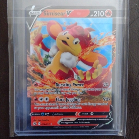 POKEMON 2023 Simisear V#022/159 crown zenith HOLOGRAPHIC rare card,just released - Picture 1 of 4